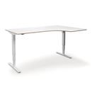 Höj och sänkbart hörnskrivbord Atlanta Trend, höger, LxB 1800x1200 mm, vit/vit