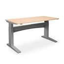 Höj och sänkbart skrivbord Denver, rak, LxB 1800x800 mm, björk/silver