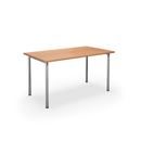 Bord DUO-C, rak skiva, LxB 1400x800 mm, bok/silver