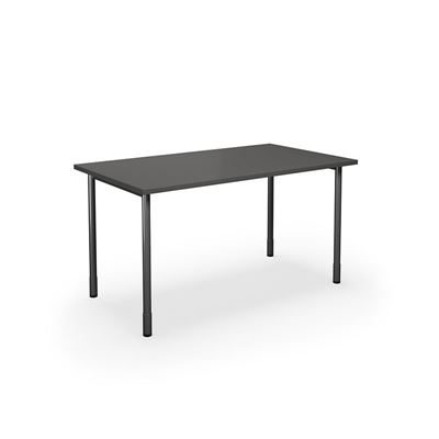 Bord DUO-C, rak skiva, LxB 1400x800 mm, mörkgrå/svart