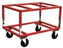 Pallvagn, för EUR lastpall, ställbar höjd 655-835 mm, röd, nylonhjul