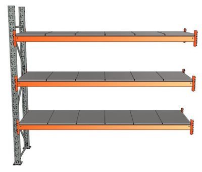 Näthylla till pallställ Herkules, tilläggssektion 3 nät-hyllplan, 2500x2650x800 mm