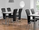 Lunchbord Milano 1200x700 mm, vit med svart kant/krom