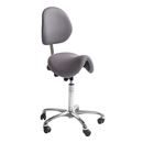 Sadelstol Dalton, grå konstläder, med ryggstöd, freefloat