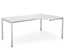 Hörnskrivbord DUO-C, höger, LxB 1800x1200 mm, vit/vit