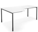 Hörnskrivbord DUO-C, vänster, LxB 1800x1200 mm, vit/svart