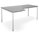 Hörnskrivbord DUO-C, vänster, LxB 1800x1200 mm, mörkgrå/vit