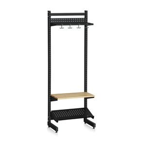 Klädfack Savalen, enkelsidig, B 600 mm, svart, modell D, grund