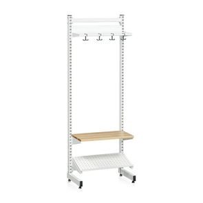 Klädfack Savalen, enkelsidig, B 600 mm, vit, modell D, grund