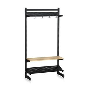 Klädfack Savalen, enkelsidig, B 900 mm, svart, modell D, grund