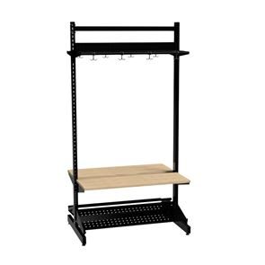 Klädfack Savalen, dubbelsidig, B 900 mm, svart, modell D, grund