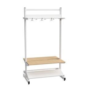 Klädfack Savalen, dubbelsidig, B 900 mm, vit, modell D, grund