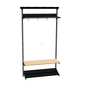 Klädfack Savalen, vägghängd, B 900 mm, svart, modell D, grund