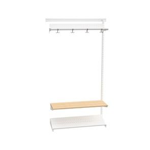 Klädfack Savalen, vägghängd, B 900 mm, vit, modell D, utbyggnad