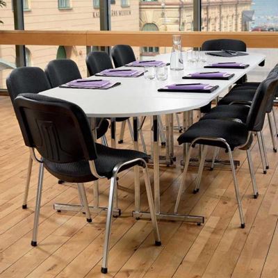 Konferensbord Korfu, 6 platser, Vit/krom