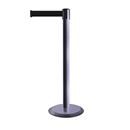 Avspärrningsstolpe Tensabarrier Advance, 3,65 m, stolpe: rostfri, band: svart