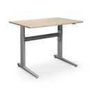 Höj och sänkbart skrivbord Dallas, rak, LxB 1200x800 mm, ek/silver