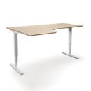 Höj och sänkbart hörnskrivbord Atlanta Trend, vänster, LxB 1800x1200 mm, ek/vit