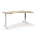 Höj och sänkbart hörnskrivbord Atlanta Trend, höger, LxB 1800x1200 mm, ek/vit