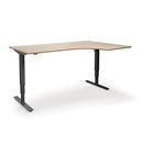 Höj och sänkbart hörnskrivbord Atlanta Trend, höger, LxB 1800x1200 mm, ek/svart