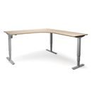 Höj och sänkbart hörnskrivbord Atlanta Trend, höger, LxB 2000x1800 mm, ek/silver