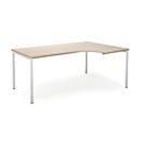 Hörnskrivbord DUO-C, höger, LxB 1800x1200 mm, ek/vit