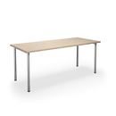 Bord DUO-C, rak skiva, LxB 1800x800 mm, ek/silver