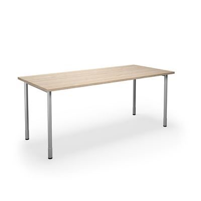 Bord DUO-C, rak skiva, LxB 1800x800 mm, ek/silver