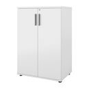 Bokhylla Portland, BxDxH 800x420x1138 mm, vit/vit, med dörrar, dörrhöjd 1060 mm