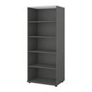 Bokhylla Portland, BxDxH 800x420x1845 mm, mörkgrå/vit, öppen