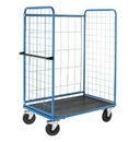 Rullbur med trådgaller Ilotar, lastkapacitet 500 kg, massivgummihjul, lastyta LxB 1140 x 730 mm