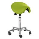 Sadelstol Dalton, grön konstläder, utan ryggstöd, vinklingsbar