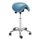 Sadelstol Dalton, ljusblå tyg, utan ryggstöd, vinklingsbar