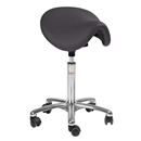 Sadelstol Dalton, svart konstläder, utan ryggstöd, fast sits