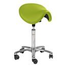 Sadelstol Dalton, grön konstläder, utan ryggstöd, fast sits