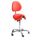 Sadelstol Dalton, röd konstläder, med ryggstöd, freefloat