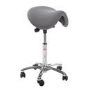 Sadelstol Dalton, grå tygsits, utan ryggstöd, vinklingsbar