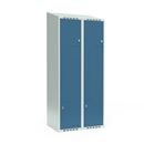 Z-skåp Fydor SMZ, 800x550x1900 mm, 4 dörrar i 2 skåp, sluttande tak, blå/ljusgrå