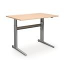 Höj och sänkbart skrivbord Dallas, rak, LxB 1200x800 mm, björk/silver