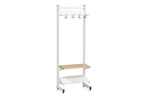 Klädfack Savalen, enkelsidig, B 600 mm, vit, modell D, utbyggnad