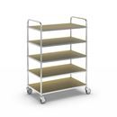 Hyllvagn Telma ESD, 4 länkhjul, 5 hyllor, LxBxH 980 x 585 x 1445 mm