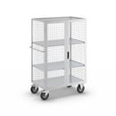 Hyllvagn Abbe, pardörr, 2 hyllplan, ljusgrå