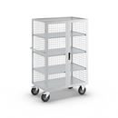 Hyllvagn Abbe, pardörr, 3 hyllplan, ljusgrå