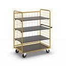 Rullvagn Kristoffer, 3 hyllplan och 3 gallerväggar, LxBxH 1395 x 800 x 1740 mm