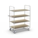 Hyllvagn Telma ESD, korta varianter, 4 länkhjul, 4 hyllor, LxBxH 945 x 470 x 1120 mm, 2 med broms, från 5 st