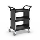 Rullvagn Pelle, med 2 sidoväggar, 3 hyllplan, LxBxH 850 x 480 x 1000 mm