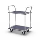 Rullvagn Mateo, 2 hyllplan med glidskydd, 2 skjutbyglar, lastkapacitet 150 kg