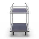 Rullvagn Mateo, 2 hyllplan med glidskydd, 2 skjutbyglar, lastkapacitet 250 kg