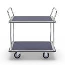 Rullvagn Mateo, 2 hyllplan med glidskydd, 2 skjutbyglar, lastkapacitet 250 kg