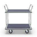 Rullvagn Mateo, 2 hyllplan med glidskydd, 2 skjutbyglar, lastkapacitet 250 kg